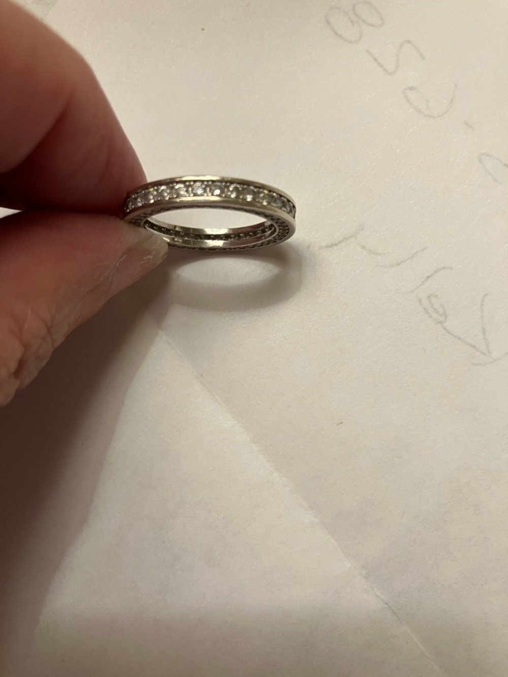 Wedding Band 925 Sterling Eternity Band - Picture 6 of 8